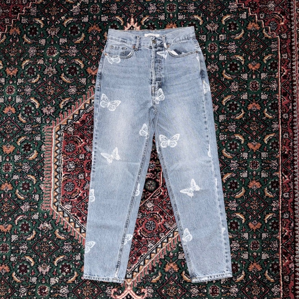 PacSun Ultra High Rise Slim Jeans - Women's Size 25 -‎ Butterfly Print